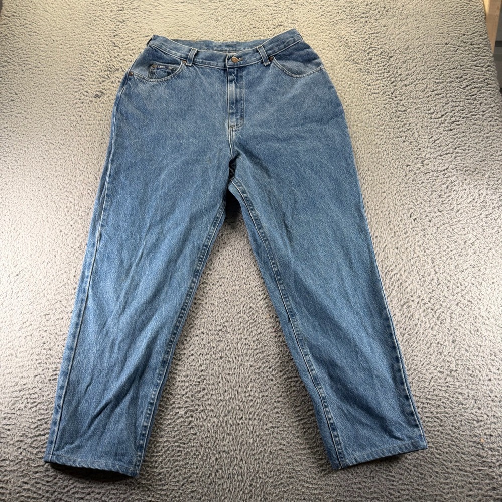 Vintage Lee Jeans Womens 14 Blue Cotton Denim Tapered Leg‎ Workwear Faded Travel